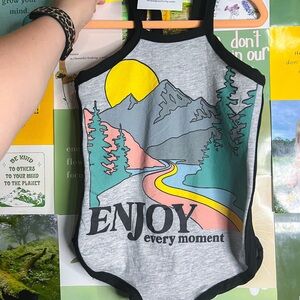 Enjoy Every Moment Upcycle Retro Style Romper Nature Theme Handmade Size 12m